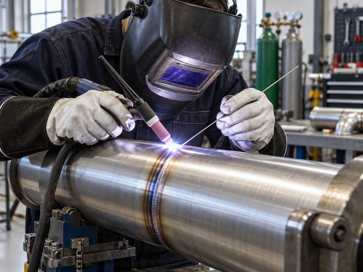 TIG-lassen van een pijpverbinding